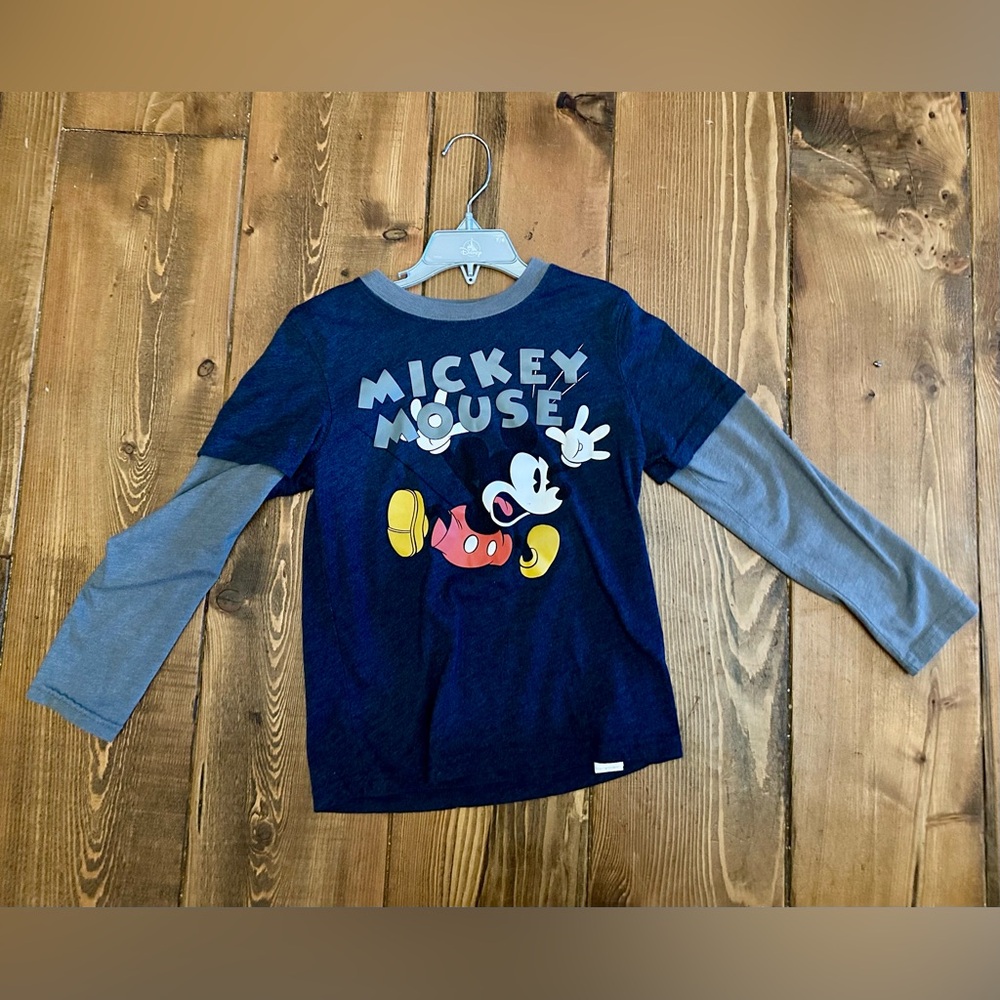Disney Mickey Mouse Long Sleeve Shirt - Navy and Gray